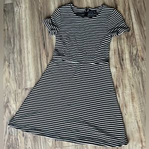 Madewell Black & White Striped Dress